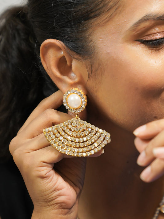 Pearl And Crystals Statement Earrings