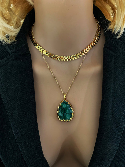 crystal necklace | Layering necklace | Gold layer necklace | Fashion Layered Necklace