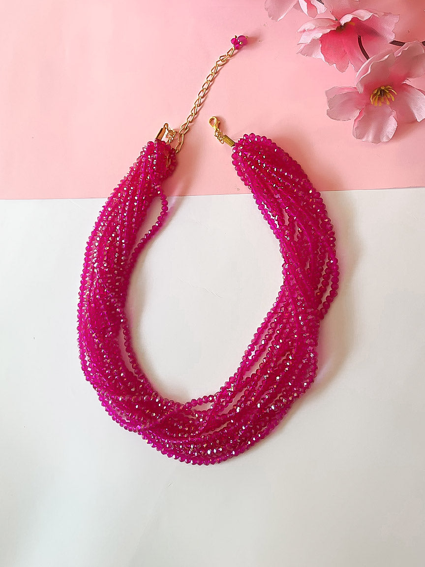 Rani Pink Beads Statement Necklace