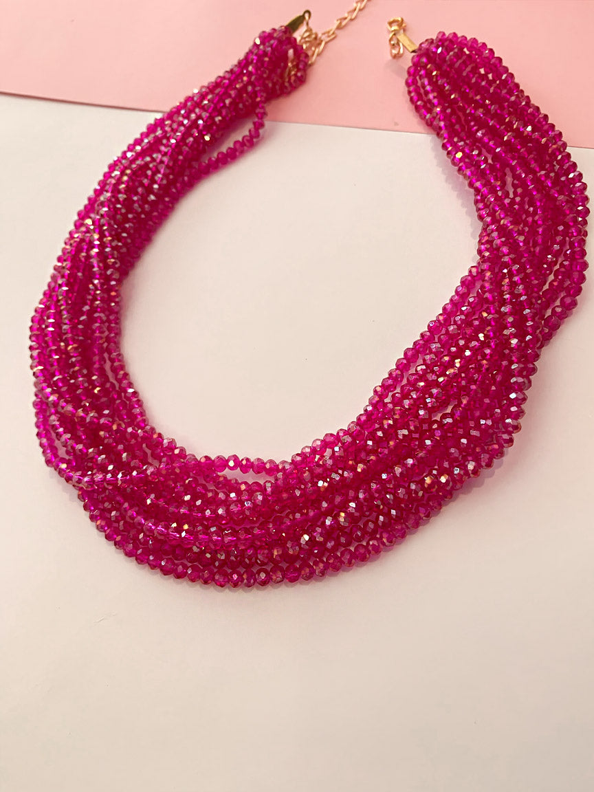 Rani Pink Beads Statement Necklace