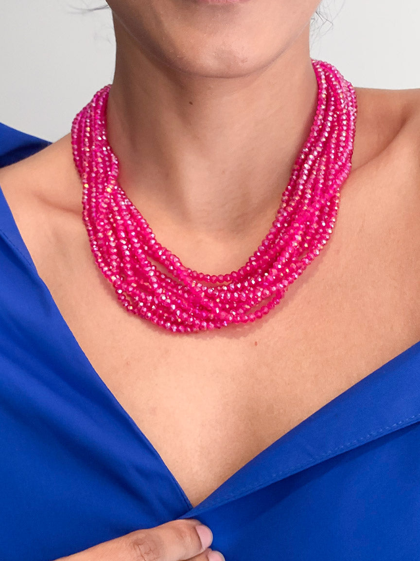 Rani Pink Beads Statement Necklace